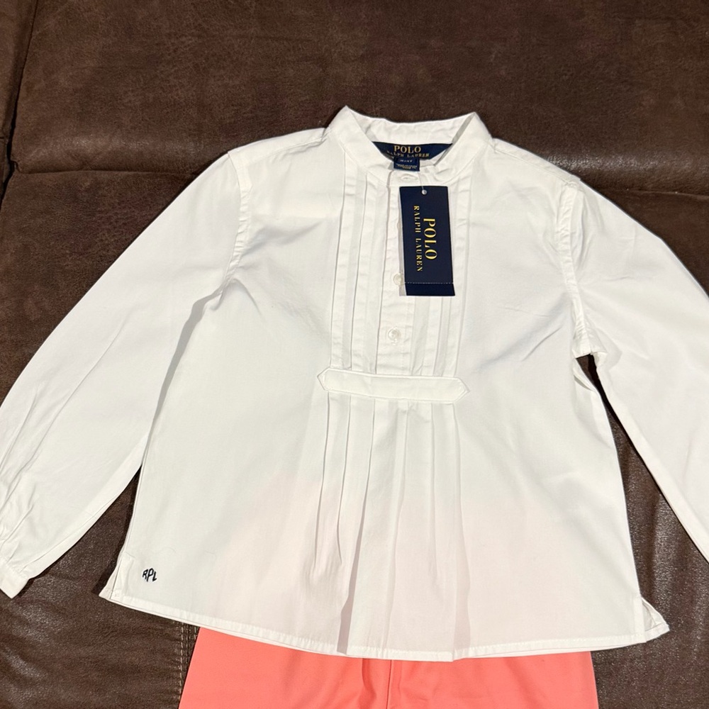 Polo Ralph Lauren 4T White Long Sleeve Top (NWT)
